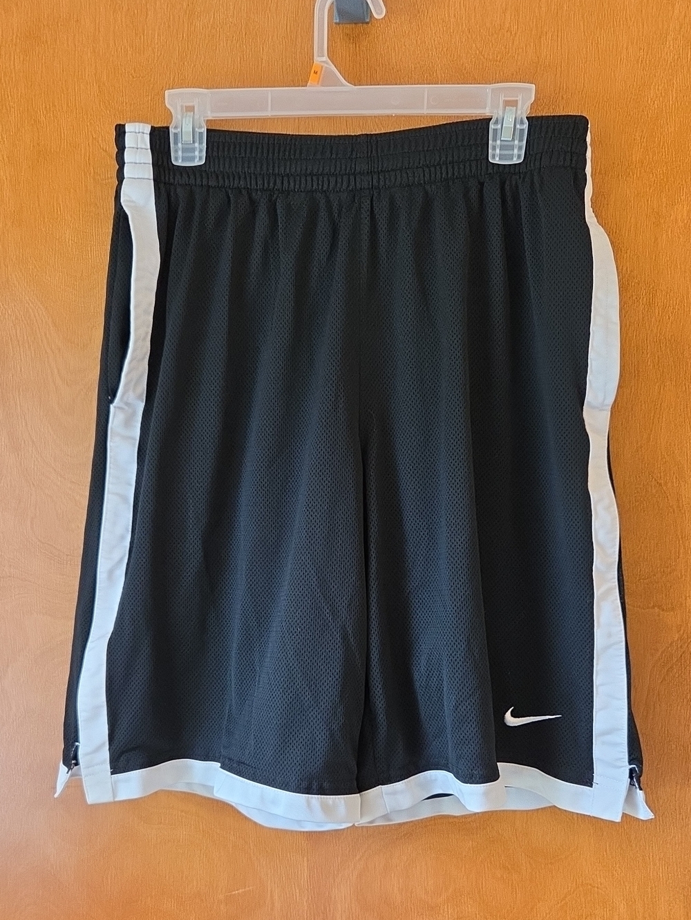Nike Black Mesh Athletic Shorts with White Trim